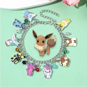 Pokemon Eevee Evolution Charm Bracelet - Multicolor